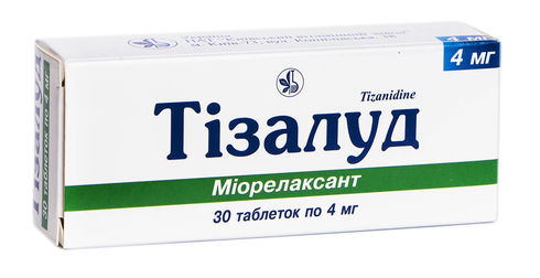 Тизалуд 4мг №30 таб. (Тизанидин) Производитель: Украина Киевский витаминный завод